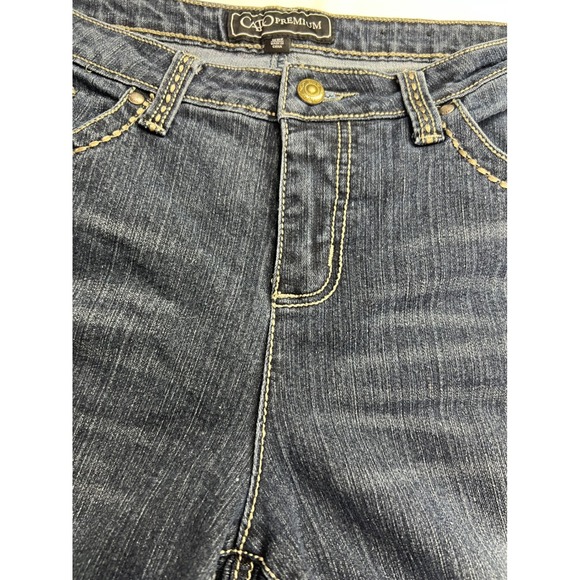 Cato Premium Womens Plus Size 16WP Dark Wash Embroidered Contrast Stitch Jean D4 - Picture 14 of 16